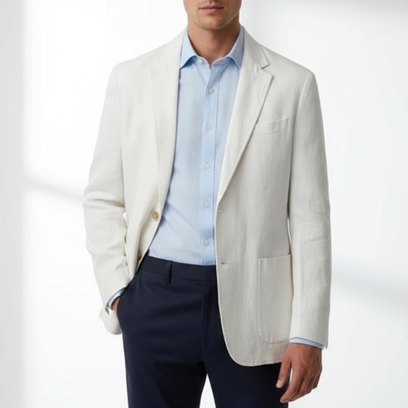 Daniel Hechter Other - Daniel Hechter White Linen Blend Jacket Men's Size L